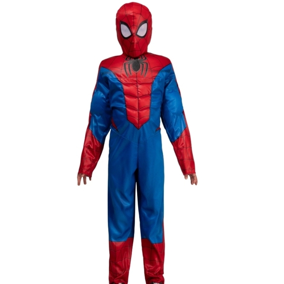 Marvel Spider-Man Padded Jumpsuit & Mask Costume, Boys' Large (10/12) NEW - Picture 4 of 8